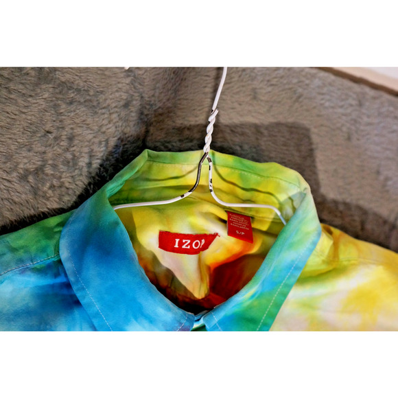 IZOD Women's Tie-Dye Button Down Shirt S Cotton Long Sleeve Colorful - Picture 4 of 9
